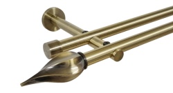 Galerie dubla picior universal fara inele prindere perete twister 19/19 mm aur antic - Img 1