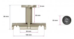 Galerie dubla PRINDERE TAVAN suport universal TEAVA PROFIL -KULA CRYSTAL /19 -CROM MAT - Img 3