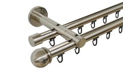 Galerie dubla teava profil todi max,prindere perete 19/19 inox - Img 1