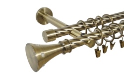 Galerie dubla twist prindere perete picior universal carter 19/19 aur antic