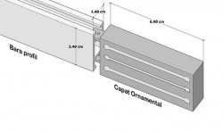 Galerie tripla Square line Capacel teava crom mat - Img 3