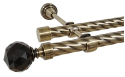 Galerie TWIST dubla KULA CRYSTAL NEGRU fara inele 19/19 mm - aur antic - Img 1