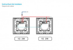 Intrerupator simplu cap scara / cruce cu touch din sticla si rama de aluminiu negru - Img 3