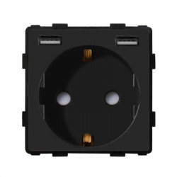 Modul priza simpla + USB-A + USB-A 2.1A - Img 2