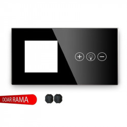 Ramă priză + panou întrerupător dimmer (Variator tensiune) WiFi din sticlă M1 - Img 2