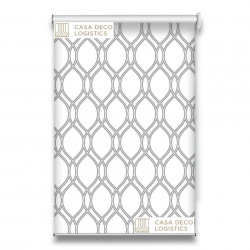 Roletă textilă Royal 5013 alb cu model geometric gri