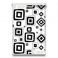 Roletă textilă Urban 4003 cu model geometric abstract alb-negru