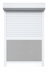 Rulou Exterior Aluminiu Alb cu Plasă Insecte – Acționare Manuală