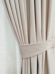 Set complet draperie catifea cu perdea selena02 si mantovane cu cravata - Img 4