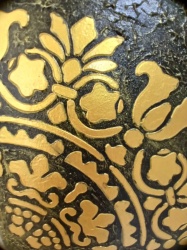 Tablou decorativ în relief L 40cm x H 50cm „Abstract Gold Harmony”– design modern 3D, realizat manual - negru/auriu - Img 3