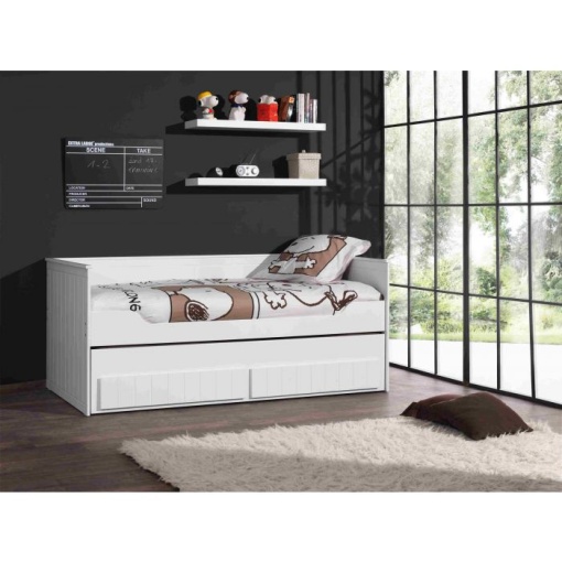Pat Robin pentru copii 90x200 cm MDF alb – Vipack