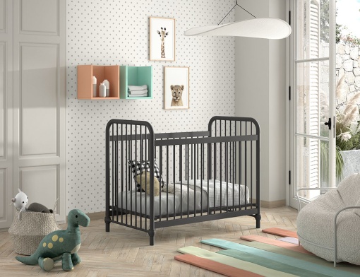 Pătuț Bebeluși BRONXX, Negru, 60 x 120 cm (Metal) – BRONXX – Vipack