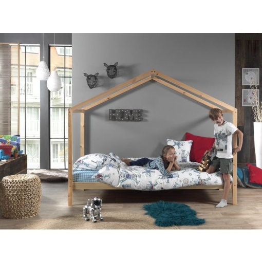 Pat Căsuță, Natur, 90 x 200 cm, Pin Masiv – Dallas – Vipack