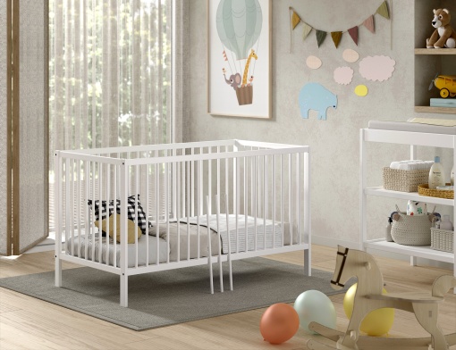 Pat bebeluși/copii mici DINO, alb, 70x140 cm – Vipack