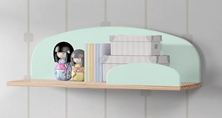 Poliță de Perete Kiddy 65 cm, pentru Camera Copii, Verde Mentă – Vipack