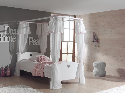 Set Textil Baldachin AMORI pentru Copii, Roz (100% Poliester), Design Romantic – Vipack