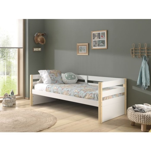 Pat Margrit pentru copii 90x200 cm alb pin masiv – Vipack