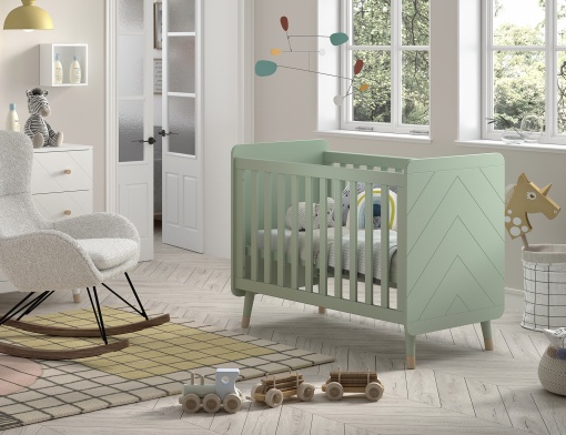 Pătuț pentru Bebeluși, 60x120 cm, Verde Olive (MDF) – Billy – Vipack