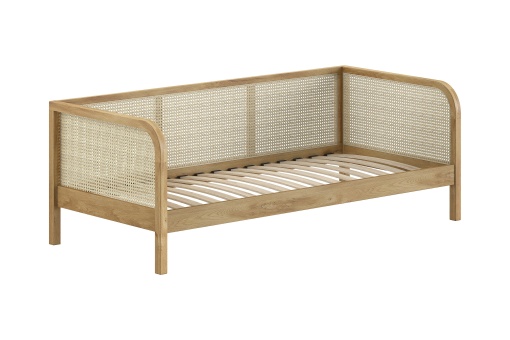 Pat copii pentru camera copil tip CABINĂ MĂSLIN 90 X 200 CM RATTAN STEJAR