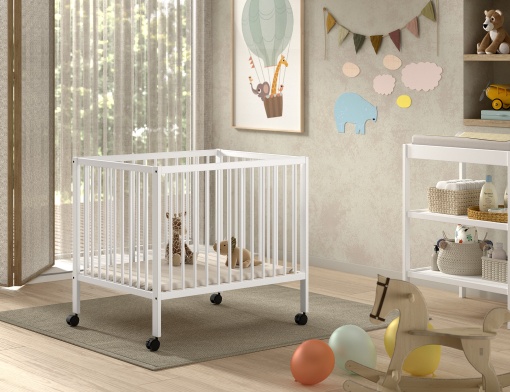 Țarc de joacă pentru bebeluși și copii mici VIPACK JAXX DINO, 95 x 75 cm, culoare alb