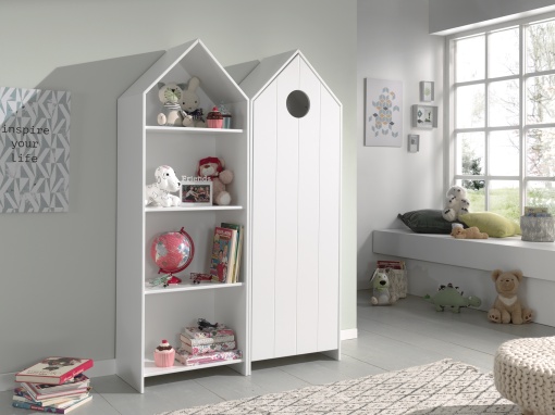 Set 2 Dulapuri pentru Copii Căsuță, Alb, (MDF) – CASAMI – Vipack