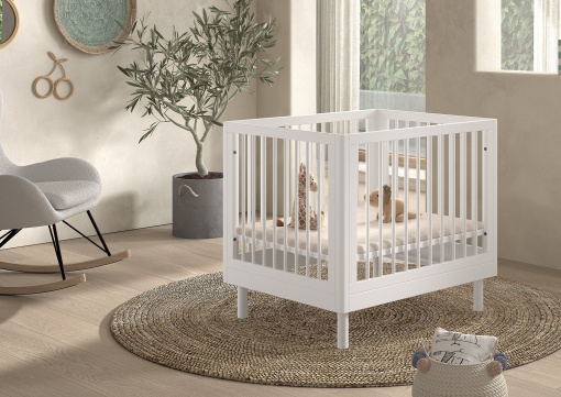 Țarc Bebelus Forrest Beech, 95 x 75 cm, din Lemn Masiv de Fag, Alb – Vipack
