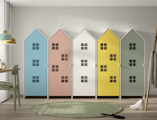 Set 5 Dulapuri Căsuță, Multicolor, (MDF) – CASAMI– Vipack