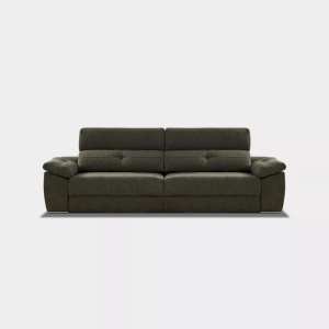 Canapea cu șezlong Acciona, 262 cm, șezut extensibil electric, ladă de depozitare, structură lemn de pin + MDF - Img 3