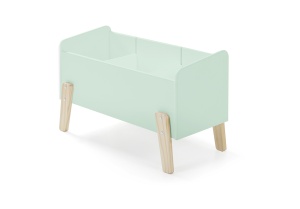Cutie pentru Jucării Kiddy, cu 3 Compartimente și Picioare din Pin Masiv, Verde Mentă – Vipack - Img 2