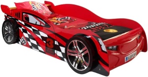 Pat Mașină de Curse NIGHT SPEEDER pentru Copii, 90x200 cm, Roșu (MDF) – Auto – Vipack - Img 2