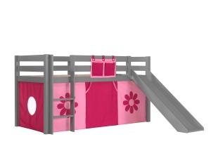 Pat supraetajat PINO, cu tobogan și scară , 209 x 217 x 115 cm, Gri , VIPACK – Soluție completă pentru joacă și studiu aceasta este titlul pe care sa-l pastrezi ca structura - Img 2