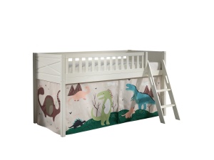 Pat supraetajat SCOTT cu scară, alb, 90x200 cm + Cort de joacă DINO – Vipack - Img 4