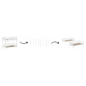 Picioare de Conversie Forrest Beech pentru Pat Supraetajat, pentru Copii, din Lemn Masiv de Fag, Alb – Vipack - Img 2