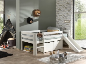 PINO SET DE 2 SERTARE PENTRU Pat copii MATRIMONIAL H85CM ALB - Img 2