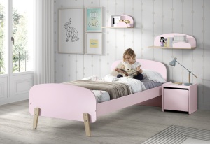 Poliță de Perete Kiddy 65 cm, pentru Camera Copii, Roz Pal – Vipack - Img 2