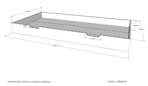 Sertar Pat pentru Patul Căsuță, 90x190 cm, Alb (Pin Masiv și MDF) – Babs – Vipack - Img 4