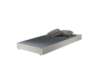 Sertar pentru pat copii SCOTT, alb, 90 x 190 cm, din pin scandinav masiv, utilizabil ca loc de dormit suplimentar sau spațiu de depozitare – Vipack - Img 2