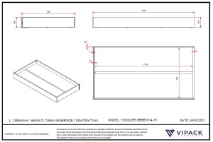 Sertar pentru pat TODDLER, gri – Vipack - Img 3