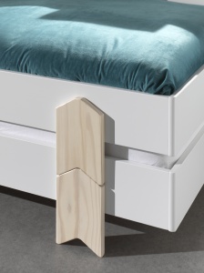 Set 4 paturi stivuibile pentru copii MODULO, 90 x 200 cm, cu picioare în formă de săgeată – Vipack