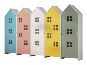 Set 5 Dulapuri Căsuță, Multicolor, (MDF) – CASAMI– Vipack - Img 3
