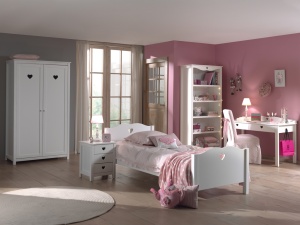 Set AMORI Mobilier Cameră Copii, 5 Piese, Alb, Stil Romantic – Vipack - Img 1