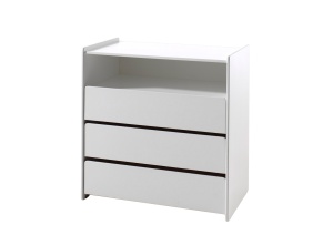 Set Comodă Kiddy cu 3 Sertare și Masă de Înfășat, Alb și Pin Natural – Vipack - Img 5
