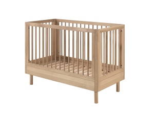 Set Complet Mobilier Cameră Bebelus Forrest Oak, din Lemn Masiv de Stejar, Natur: Pătuț (60x120 cm), Comodă cu 3 Sertare, Suport de Înfășat și Dulap cu 3 Uși – Vipack - Img 7