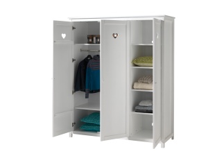 Set Complet Mobilier Cameră Copii AMORI, 5 Piese, Alb, Design Romantic – Vipack - Img 8