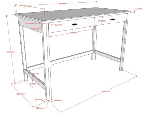 Set Complet Mobilier Camera Copii Forrest Oak, Pat 90x200 cm cu Tăblie Textilă, Dulap cu 2 Uși, Noptieră și Birou, din Lemn de Stejar, Natur – Vipack - Img 15