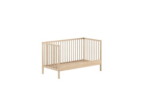 Set DINO culoare lemn natural format dintr-un Pat copii pentru copii (70 x 140 cm) și o masă de schimbat. - Img 5
