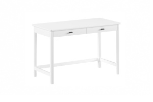 Set Mobilier Camera Copii Forrest Beech, Pat 90x200 cm cu Tăblie Textilă, Noptieră și Birou, din Lemn Masiv de Fag, Alb – Vipack - Img 7