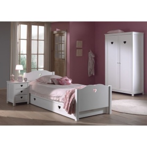 Set Mobilier Copii AMORI, 3 Piese, Alb, Stil Romantic – Vipack - Img 1