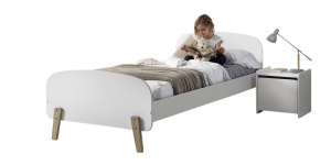 Set Mobilier Kiddy pentru Camera Copii – Pat 90x200 cm și Noptieră – Alb – Vipack - Img 5