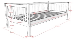 Set Pat Cabină Forrest Beech pentru Camera Copii, 90x200 cm, cu Sertar Pat și Barieră de Siguranță, din Lemn Masiv de Fag, Alb – Vipack - Img 6
